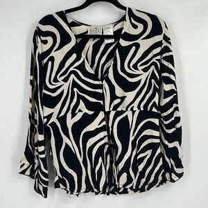 The Masai Clothing Company Vintage Zebra Black and Cream Blouse